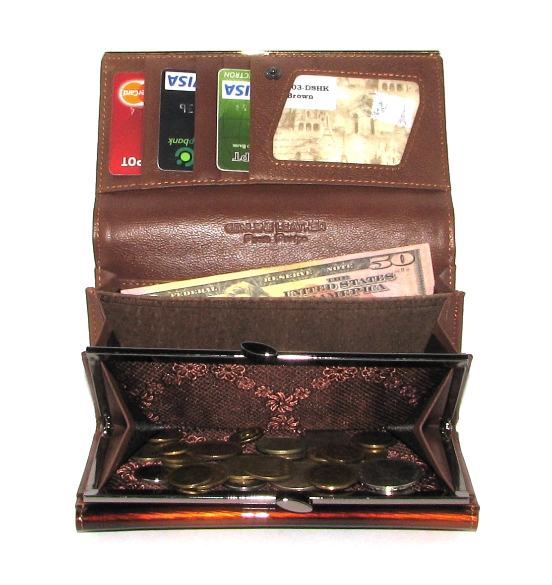 Гаманець жіночий Paris 64003-DSHK BROWN Гаманець жіночий Paris 64003-DSHK BROWN